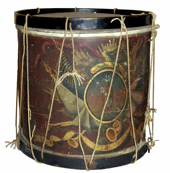 Painted wooden drum of the Boston City Guards circa 1824