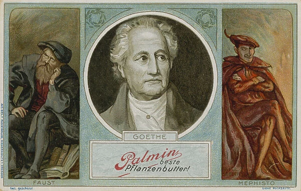 Palmin trade card with an image of Goethe (chromolitho)