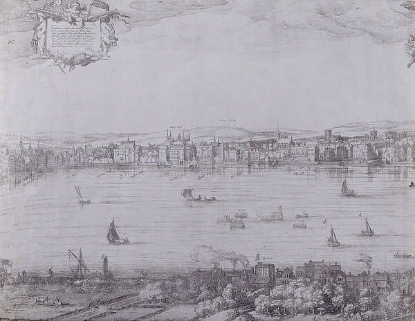 Panorama of London and the Thames, part one showing from Whitehall to Blackfriars, c