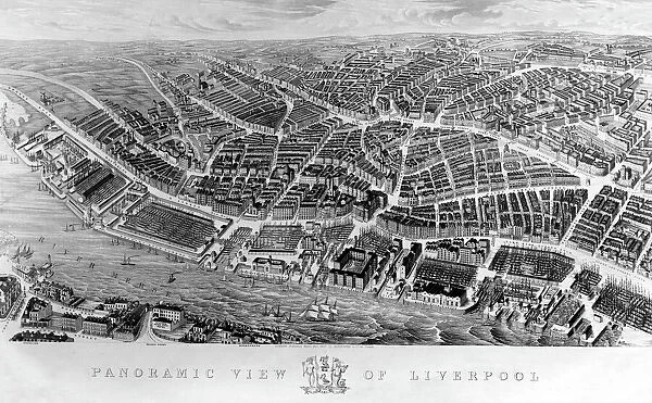 Panoramic View of Liverpool, after a watercolour by Ackerman, 1847 (engraving)
