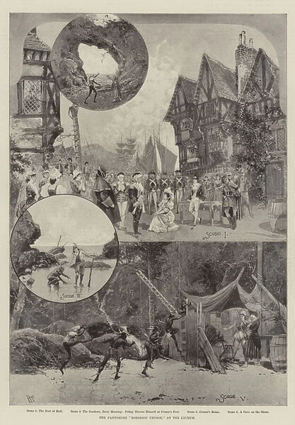 The Pantomime 'Robinson Crusoe, 'at the Lyceum (litho)