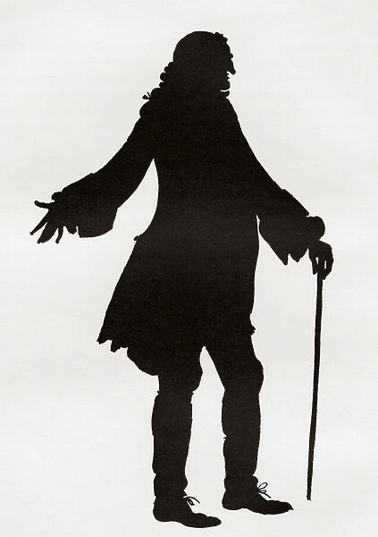 A paper cutting or silhouette of Henry Fielding by Hugh Thomson