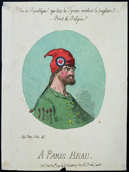 A Paris Beau, published by Hannah Humphrey in 1794 (hand-coloured etching)
