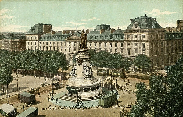 Paris, France: Place de la Republique and caserne