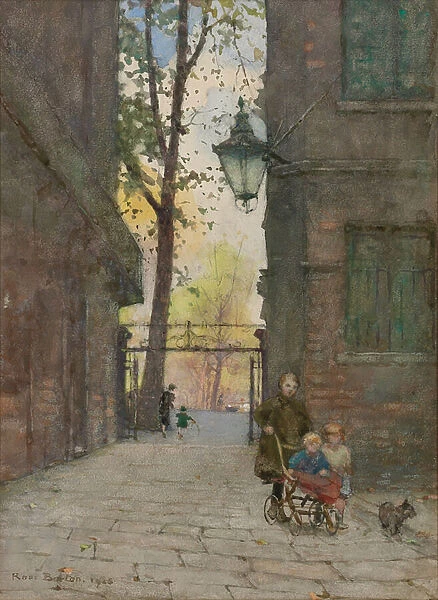 Parks Place, Knightsbridge, London, 1916 (pencil, w  /  c & bodycolour)