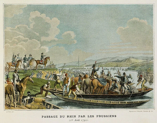 The passage of the Rhine by the Prussians on August 1, 1792