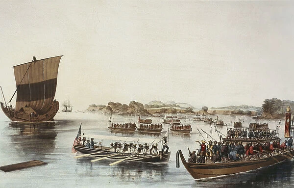 Passing the Rubicon, c. 1853 (lithograph printed in colours)