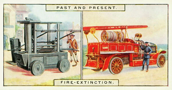 Past & Present: Fire-Extinction (colour litho)