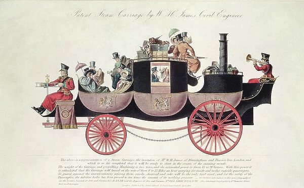 Patent Steam Carriage, 1828 (print)