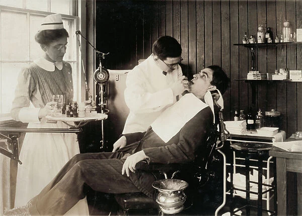 Patient Having Dental Work, 1917 (silver print)
