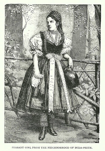 Peasant Girl from the Neighborhood of Buda-Pesth (engraving)
