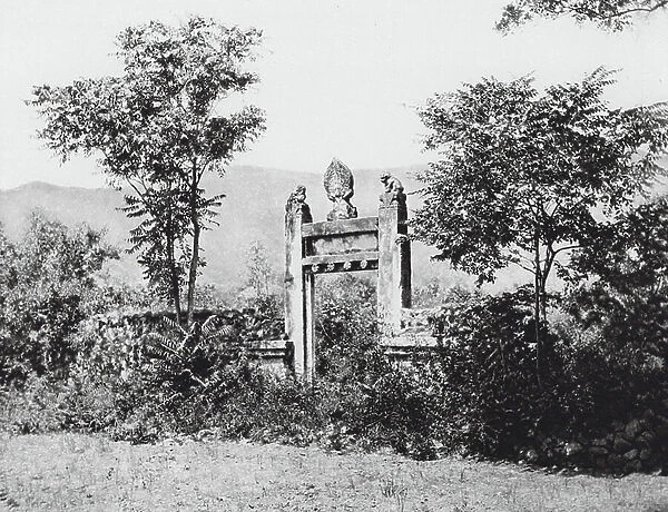 Peking, Chihli, Entrance to a cemetery in the Plain of Peking (b / w photo)