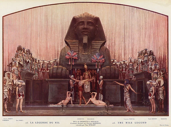 Performance of The Legend of the Nile at the Folies Bergere, Paris (colour photo)