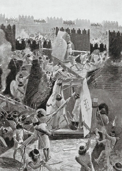 The Persians storming the Citadel of Babylon (litho)