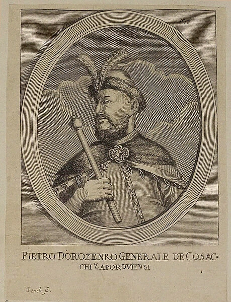 Petro Dorofeyevych Doroshenko, Hetman of Right-bank Ukraine (engraving)
