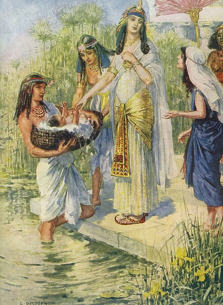 Pharoahs daughter finds baby Moses