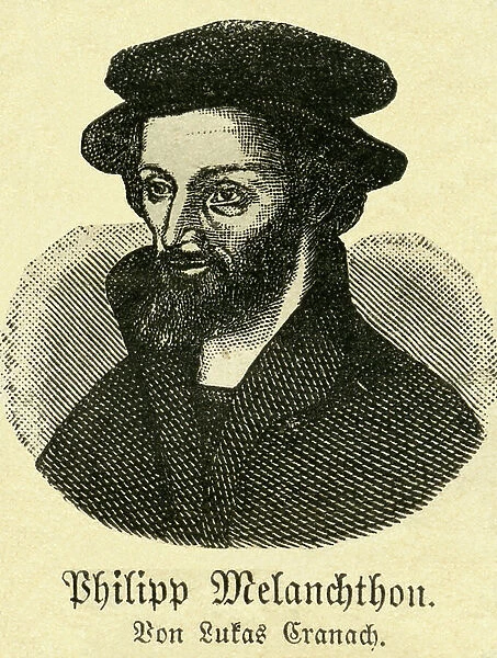 Philipp Melanchthon (1497-1560), German Lutheran Reformer, 1881 (engraving)