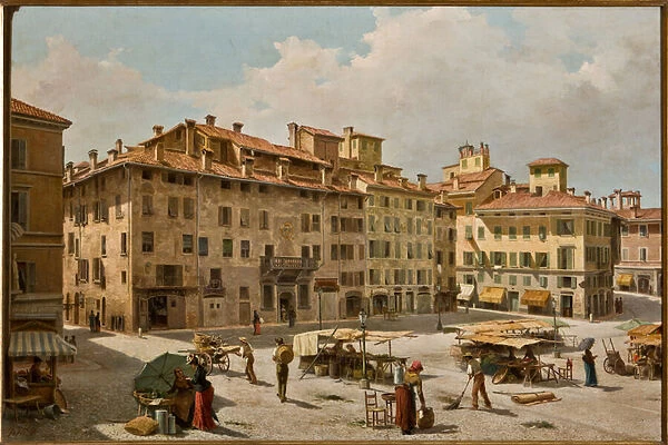Piazza Grande in Modena (oil on canvas)