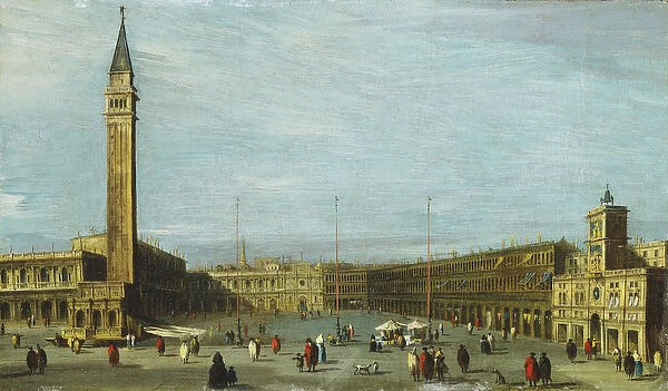 The Piazza San Marco, Venice looking West, (oil on canvas)