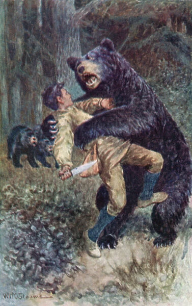 Pierre embraced in a deadly hug (colour litho)