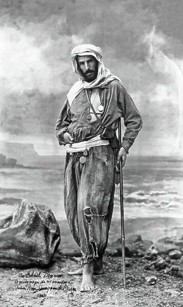 Pierre Savorgnan de Brazza (1852-1905) italian explorer naturalized French who explored Africa (right bank of the Congo), picture by Nadar, dedicated by Mrs Savorgnan de Brazza to colonel Bonnier in 1905