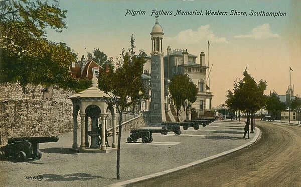Pilgrim Fathers Memorial, Western Shore, Southampton. Postcard sent in 1913