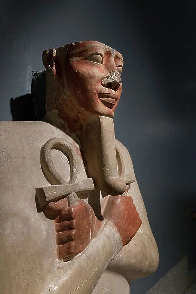 Pillar of Sesotris I depicted as Osiris, 1971-1926 BC, from Karnak (limestone)