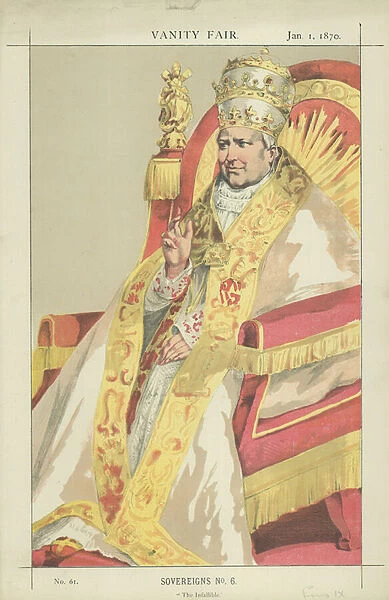 Pius IX (colour litho)
