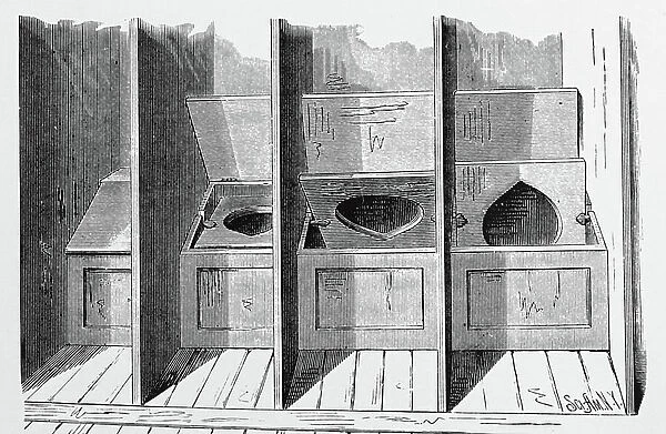 Pivoted closet seat by Edwin R. Parkes of Copper Falls Mine, 1850
