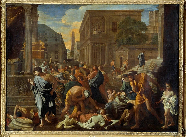 The Plague of Asdod says the Philistines struck by the Plague Painting by Nicolas Poussin