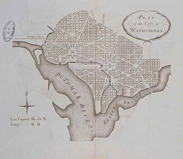 Plan of the City of Washington as originally laid out in 1793 (engraving)