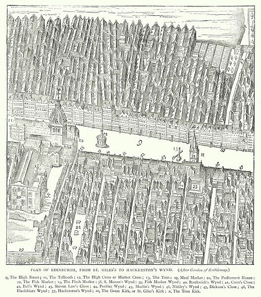 Plan of Edinburgh, from St Giless to Hackerstons Wynd (engraving)