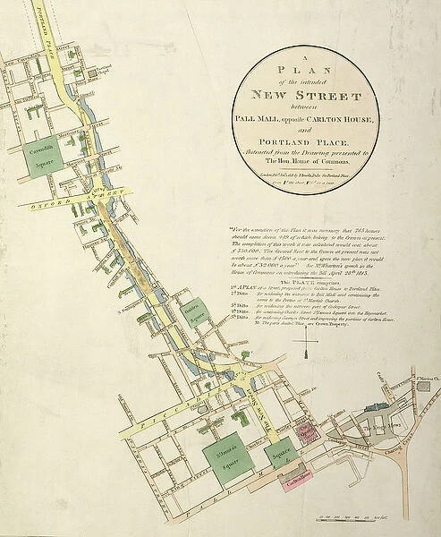 A Plan of the Intended New Street between Pall Mall, opposite Carlton House