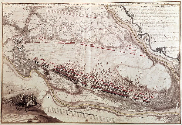 Plan of the Order of the Battle of Coutras on 8th October 1587 (engraving)