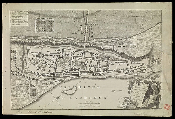 Plan of the town and fortifications of Montral or Villa Marie in Canada, 1759 (paper)