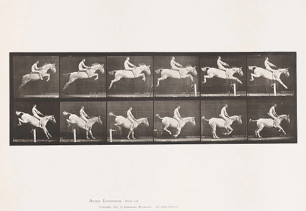 Plate 643. Jumping a Hurdle; Bareback; Clearing and Landing;, 1885 (collotype on paper)