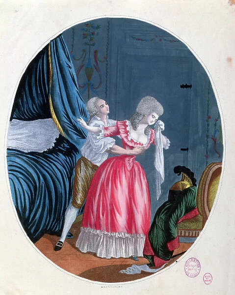 Pointless Regrets, late 18th century (colour engraving)