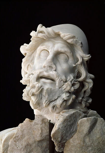 Polypheme blind: Head of Ulysses, 1st century BC or AD (marble)