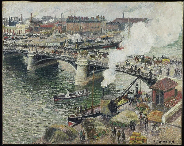 Pont Boieldieu in Rouen, Damp Weather, 1896 (oil on canvas)