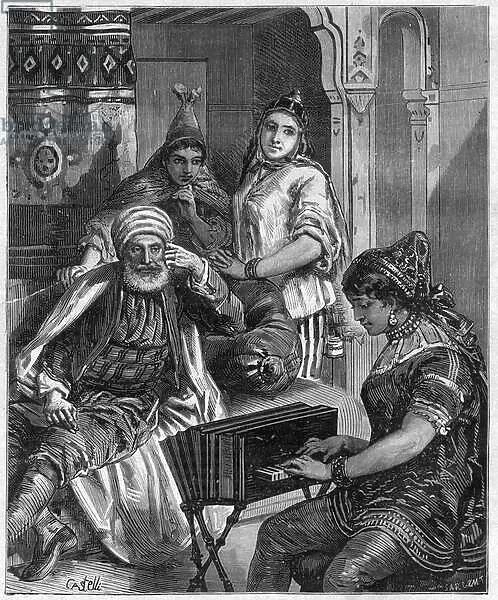 The population of Tunisia in the 19th century - Saturday evening in a Jewish family in