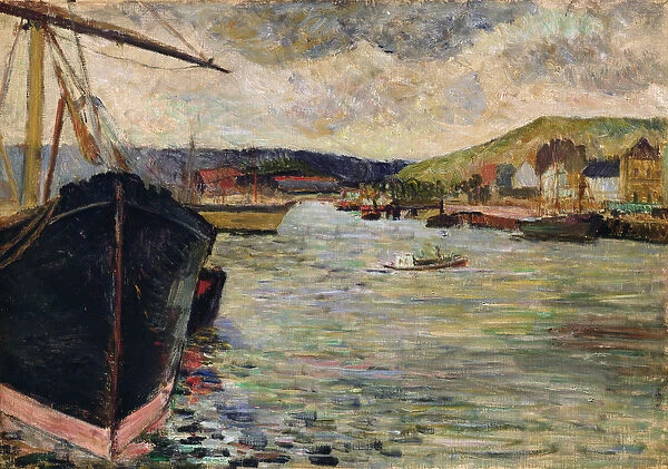 Port at Rouen (oil on canvas)