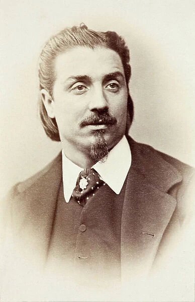 Portrait of Antonio Cotogni, 1860s (b / w photo)