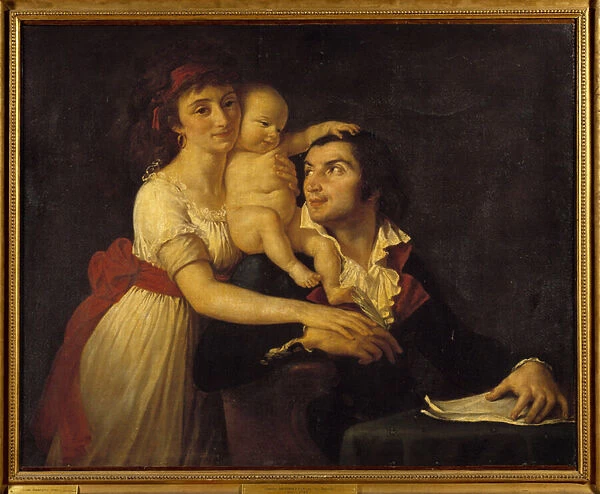 Portrait of Camille Desmoulins (1760-1794) his wife Lucile (1771-1794