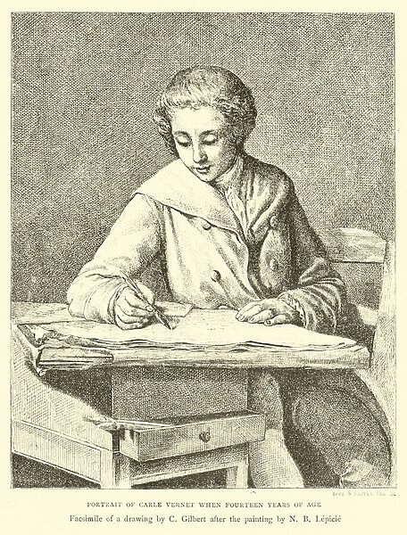 Portrait of Carle Vernet when fourteen years of age (engraving)