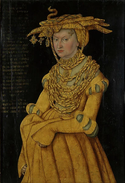 Portrait of Catherine of Mecklenburg, Duchess Consort of Saxony (1487-1561), 1514 (oil on canvas mounted on wood)