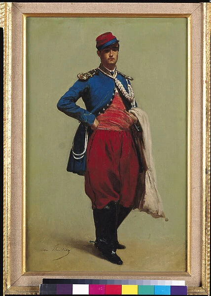 Portrait of Claude Monet (1840-1926) in Uniform, 1861 (oil on canvas)
