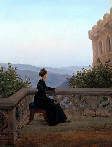 'Portrait de femme sur une terrasse'