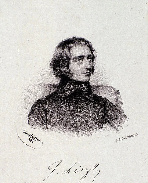 Portrait of Franz Liszt, 19th century (Engraving)