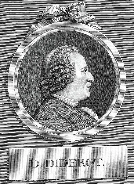 Portrait of the French writer and philosopher Denis Diderot (1713-1784) engraving of 1878