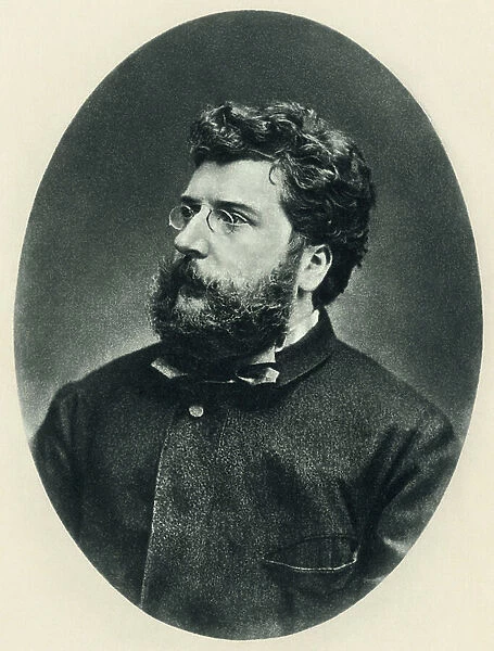 Portrait of George Bizet (1838-1875) French composer - Photoengraving of a photograph by Etienne Carjat (1828-1906) - Composer Georges Bizet - Photoengraving